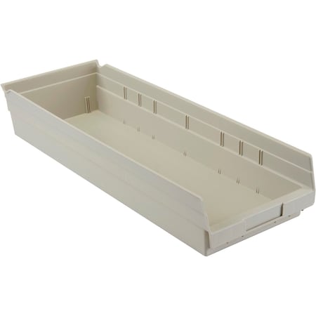 Global Industrial Shelf Storage Bin, Polypropylene, Tan, 4 in H, 8-3/8 in W 334190BG